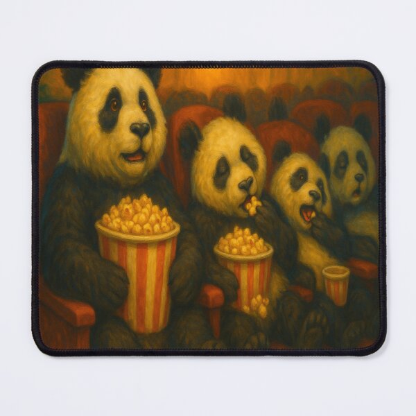 Item preview, Pandas Hogging Popcorn at the Movies designed and sold by ArtframeAnimals.