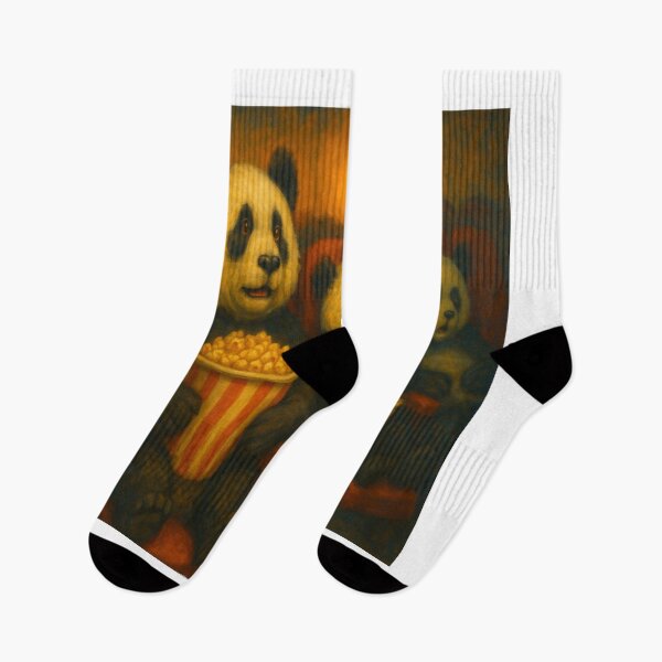 Item preview, Pandas Hogging Popcorn at the Movies designed and sold by ArtframeAnimals.