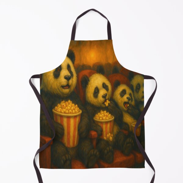 Item preview, Pandas Hogging Popcorn at the Movies designed and sold by ArtframeAnimals.