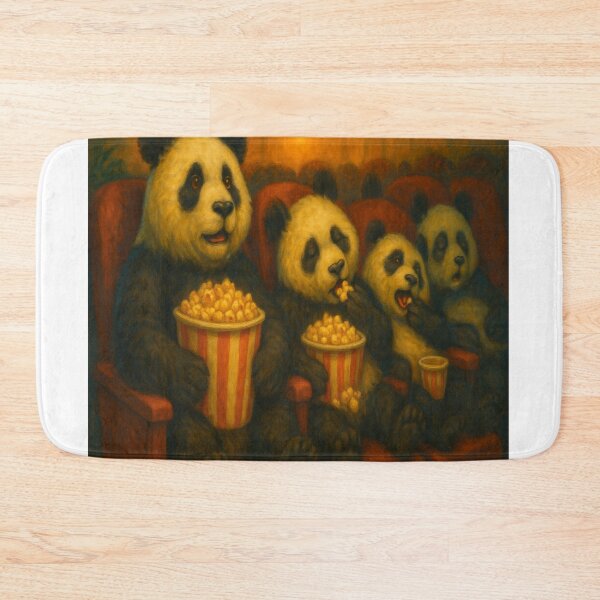Item preview, Pandas Hogging Popcorn at the Movies designed and sold by ArtframeAnimals.