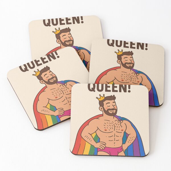 Item preview, Gay Birthday Card – Happy Birthday Queen with Rainbow Cape designed and sold by Aryabek.