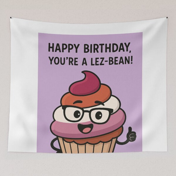 Item preview, Funny Lesbian Birthday Card – Lez-Bean Cupcake designed and sold by Aryabek.