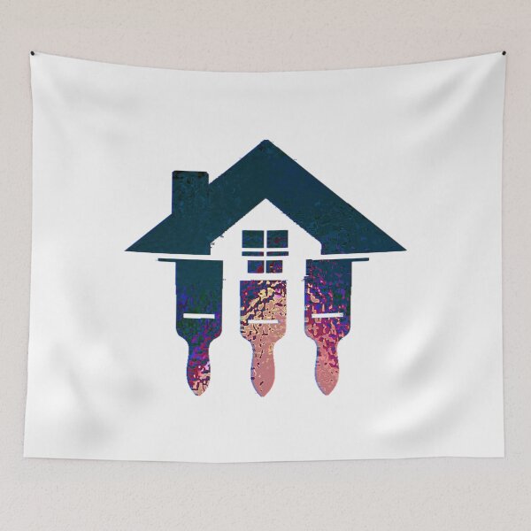 Item preview, House Painting Logo – Brush & Home Symbol Art designed and sold by TriForceDesign.