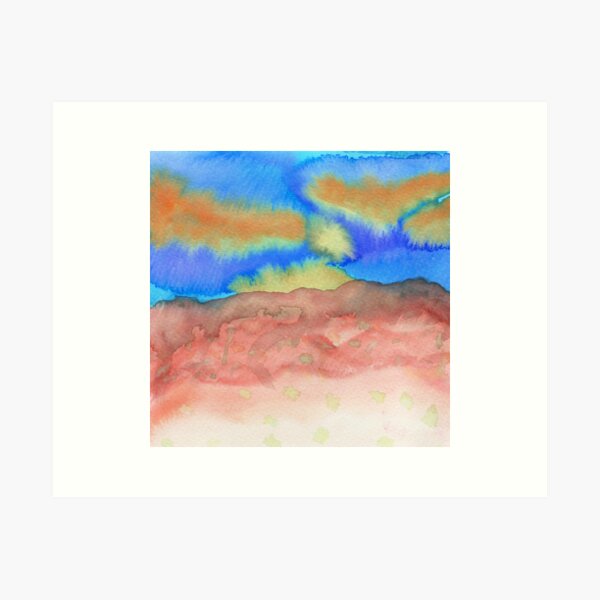 Aperçu de l'œuvre Mountains Clouds Water Color  créée et vendue par Sara's Art Shop.
