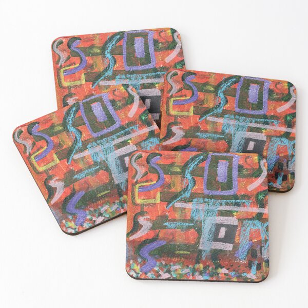 Artikelvorschau, Wild Abstract, Rust orange, purple, blue yellow entworfen und verkauft von Sara's Art Shop.