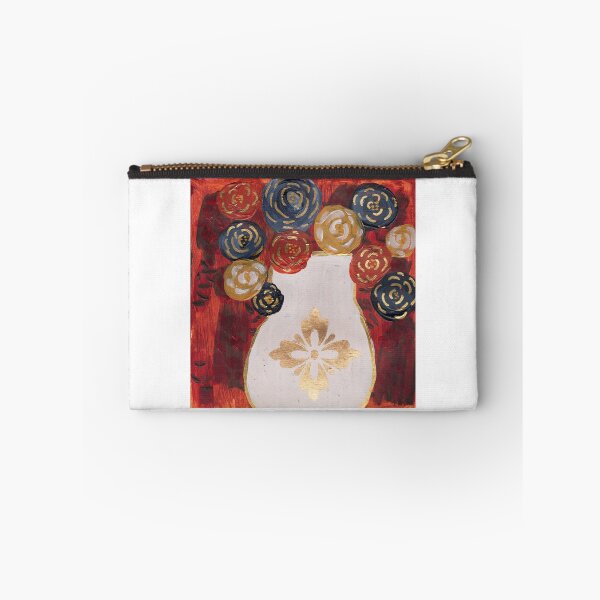 Item preview, Abstract White Vase, Flowers, Rust background designed and sold by Sara's Art Shop.