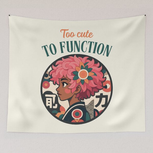 Item preview, Too Cute to Function: Retro Pop Art Illustration designed and sold by IAPICTURE.