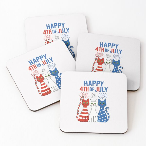 Item preview, Red White Blue Cats USA Flag Firework happy 4th Of July designed and sold by MOHITSALVI.