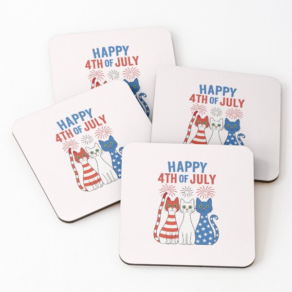 Item preview, Red White Blue Cats USA Flag Firework happy 4th Of July copy designed and sold by MOHITSALVI.
