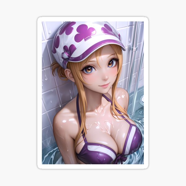 Item preview, Asuna Sword Art Online Anime Girl Purple Cap Bathwater Sparkle Bikini designed and sold by Tensinsis.