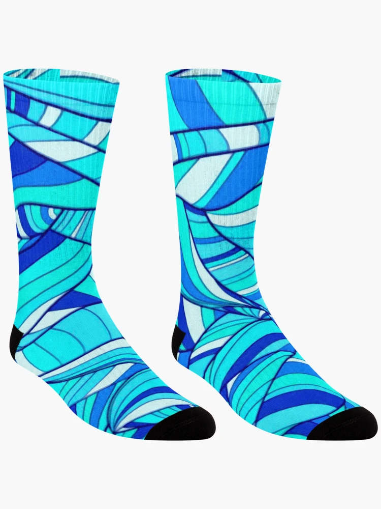 Thumbnail 3 of 5, Socks, Water Ripple Patterns designed and sold by ViaARTfactory.