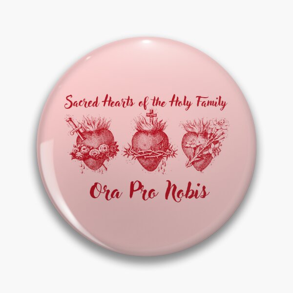 Item preview, Sacred Hearts of the Holy Family: Ora Pro Nobis (Pray for Us) in Red designed and sold by PhaedraArt.