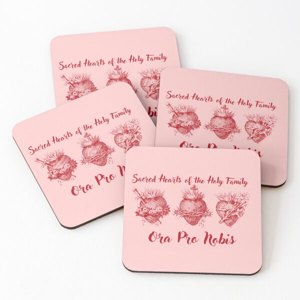 Item preview, Sacred Hearts of the Holy Family: Ora Pro Nobis (Pray for Us) in Red designed and sold by PhaedraArt.