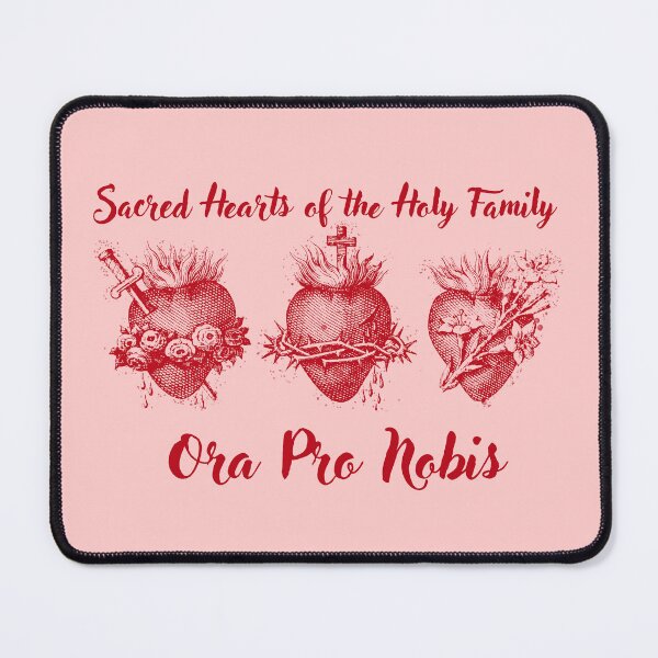 Item preview, Sacred Hearts of the Holy Family: Ora Pro Nobis (Pray for Us) in Red designed and sold by PhaedraArt.