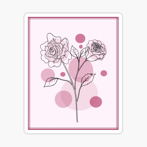 Aperçu de l'œuvre Deux roses sur une tige, dessin au trait simpliste créée et vendue par Chloe Lopez.