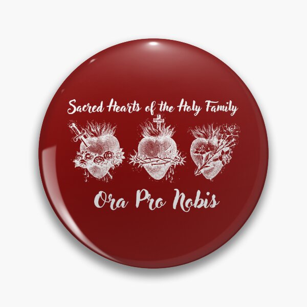 Item preview, Sacred Hearts of the Holy Family: Ora Pro Nobis (Pray for Us) in White designed and sold by PhaedraArt.