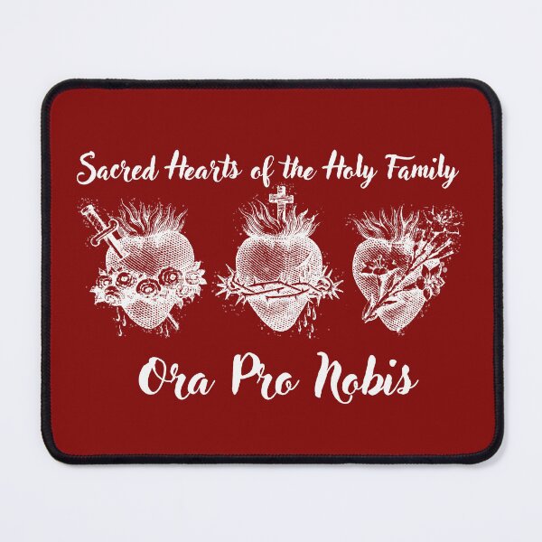 Item preview, Sacred Hearts of the Holy Family: Ora Pro Nobis (Pray for Us) in White designed and sold by PhaedraArt.