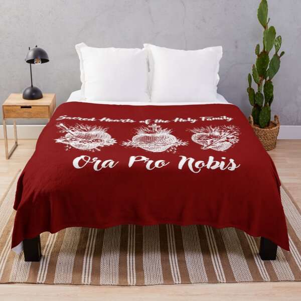 Item preview, Sacred Hearts of the Holy Family: Ora Pro Nobis (Pray for Us) in White designed and sold by PhaedraArt.