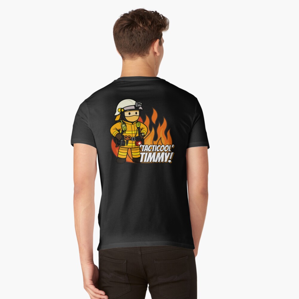 Vista previa del artículo con la obra «Camiseta de cuello en V», diseñado y vendido por Flashover.