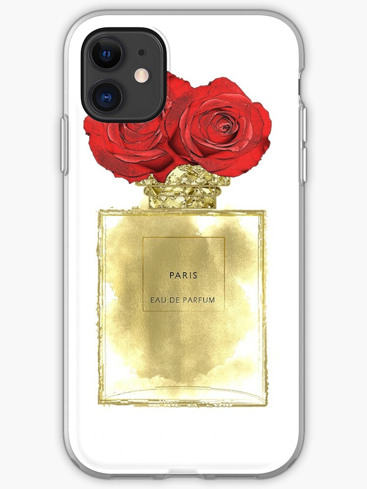 Red Roses Fashion Perfume Bottle Iphone Case Cover By Christyne Redbubble