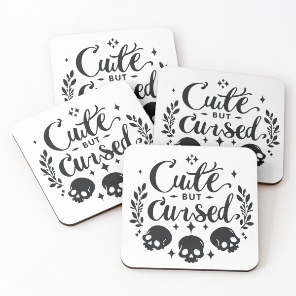 Item preview, Cute but Cursed, Gothic Aesthetic Quote (Black Design) designed and sold by Adorablehaunts.