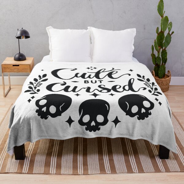 Item preview, Cute but Cursed, Gothic Aesthetic Quote (Black Design) designed and sold by Adorablehaunts.