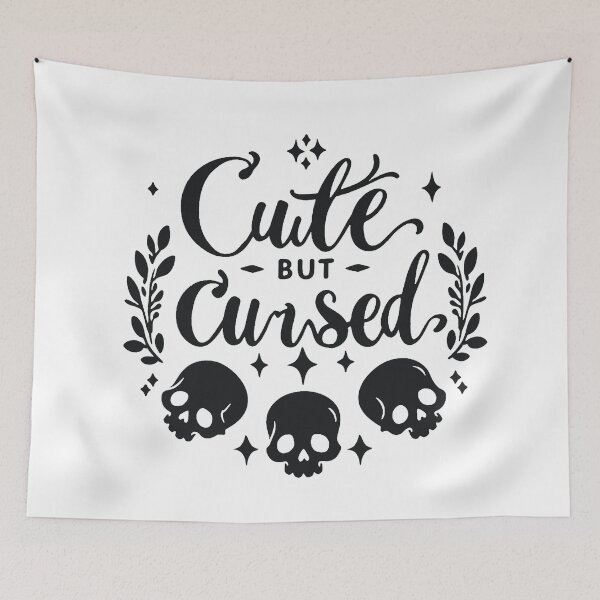 Item preview, Cute but Cursed, Gothic Aesthetic Quote (Black Design) designed and sold by Adorablehaunts.