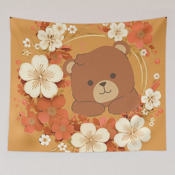Item preview, Cute bear with flowers designed and sold by Thanatphak Tansakul.