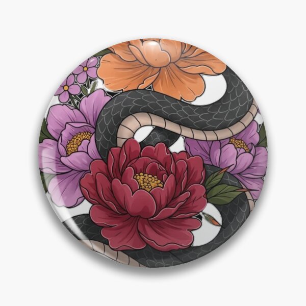 Item preview, python snake with hot flowers classic tshirt designed and sold by anandsiva2703.