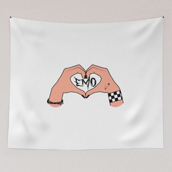 Item preview, Emo Hand with emo word meaning love sticker designed and sold by megudesignart.