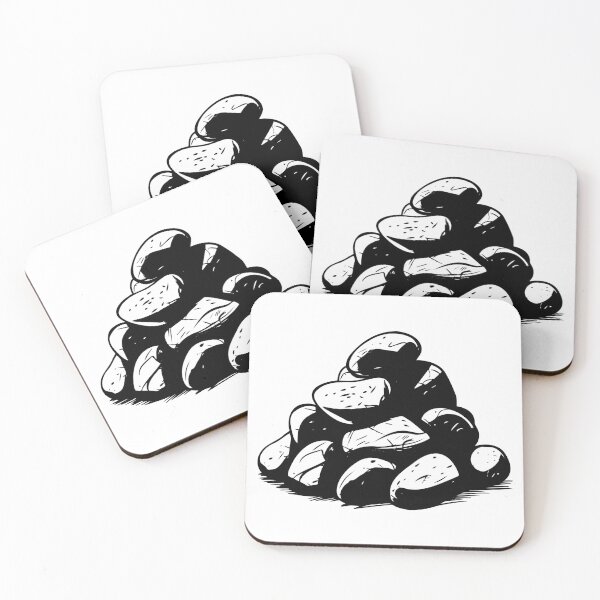 Item preview, Piled Pebbles Stone Gravel Smooth River Rocks Stack Heap  designed and sold by inkoutninja.