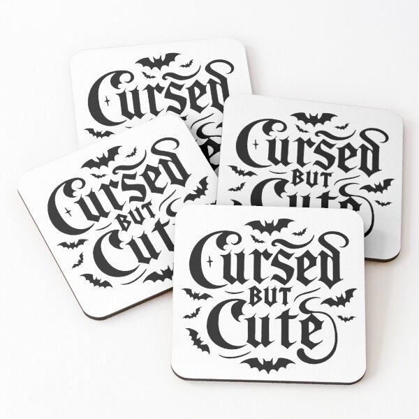 Item preview, Cursed but Cute, Spooky Quote for Goth Cuties (Black Design) designed and sold by Adorablehaunts.