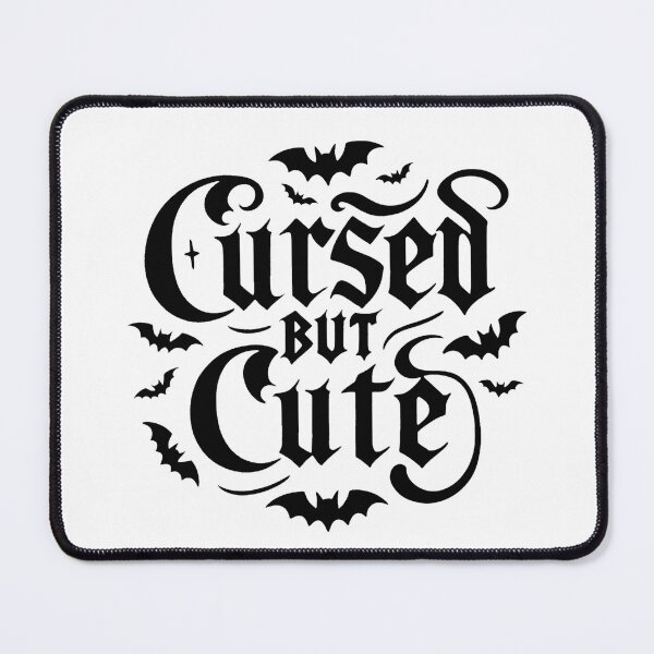 Item preview, Cursed but Cute, Spooky Quote for Goth Cuties (Black Design) designed and sold by Adorablehaunts.