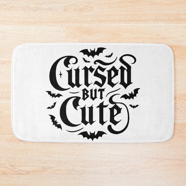 Item preview, Cursed but Cute, Spooky Quote for Goth Cuties (Black Design) designed and sold by Adorablehaunts.