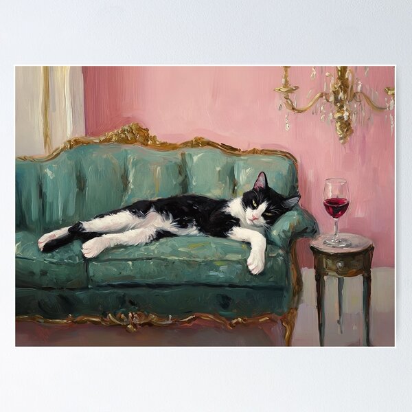 Item preview, Tuxedo Cat with Red Wine designed and sold by MaxrobintOwn.
