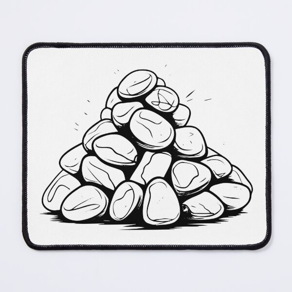 Item preview, Piled Pebbles Stone Gravel Smooth River Rocks Stack Heap designed and sold by inkoutninja.