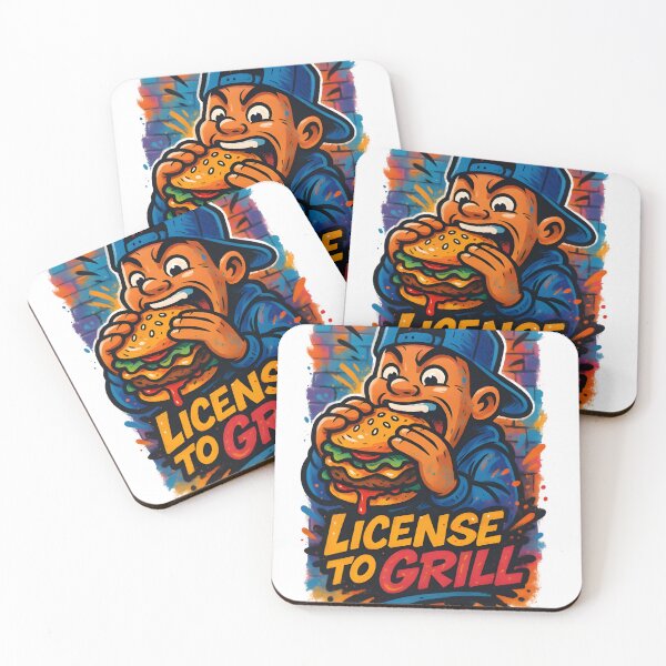Item preview, License to Grill – Street Food Graffiti Burger Design designed and sold by Snackwear Apparel.