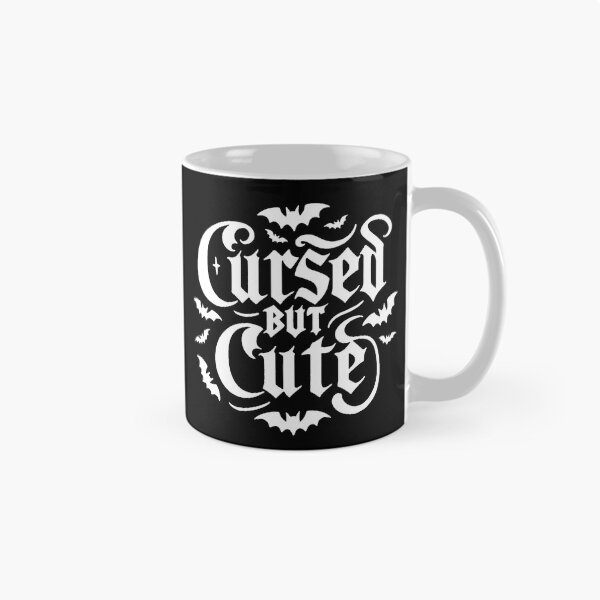 Item preview, Cursed but Cute, Kawaii Goth Quote (White Version designed and sold by Adorablehaunts.