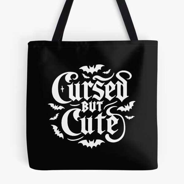 Item preview, Cursed but Cute, Kawaii Goth Quote (White Version designed and sold by Adorablehaunts.