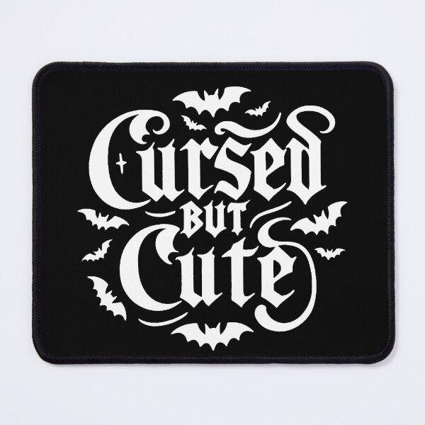 Item preview, Cursed but Cute, Kawaii Goth Quote (White Version designed and sold by Adorablehaunts.