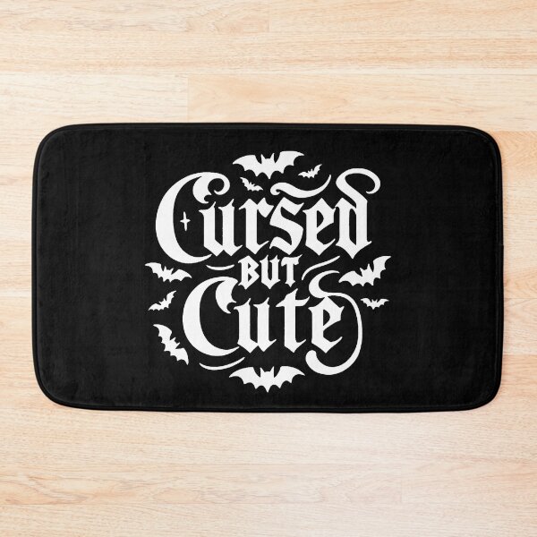Item preview, Cursed but Cute, Kawaii Goth Quote (White Version designed and sold by Adorablehaunts.