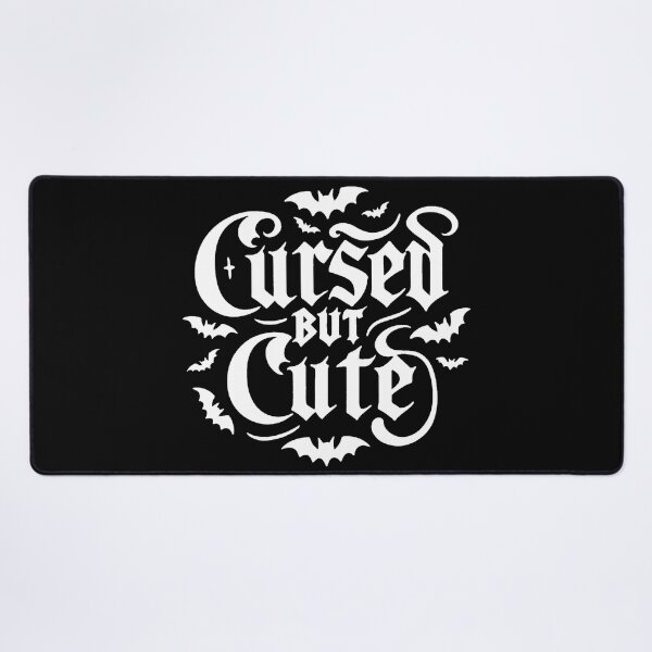 Item preview, Cursed but Cute, Kawaii Goth Quote (White Version designed and sold by Adorablehaunts.