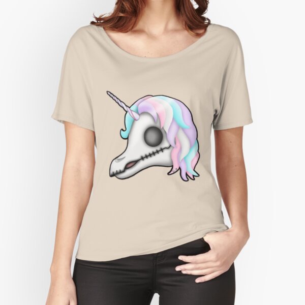 My Little Dead Unicorn | Unicorn Skull | Pastel Rainbow Relaxed Fit T-Shirt