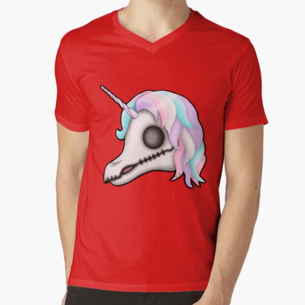 My Little Dead Unicorn | Unicorn Skull | Pastel Rainbow V-Neck T-Shirt