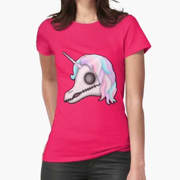 My Little Dead Unicorn | Unicorn Skull | Pastel Rainbow Fitted T-Shirt