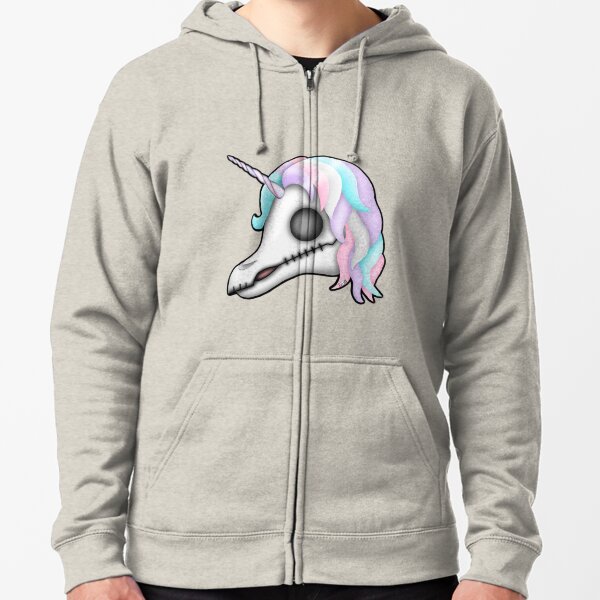 My Little Dead Unicorn | Unicorn Skull | Pastel Rainbow Zipped Hoodie