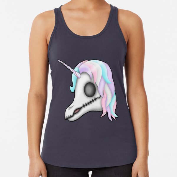 My Little Dead Unicorn | Unicorn Skull | Pastel Rainbow Racerback Tank Top