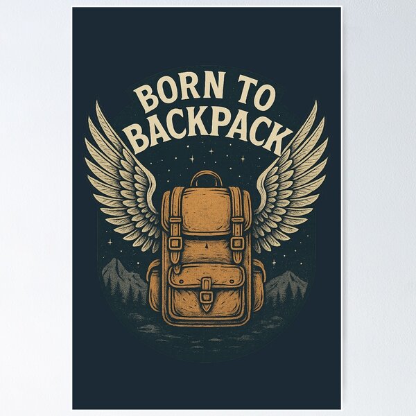 Item preview, Born to Backpack – Winged Freedom Travel Design designed and sold by denis90ch.