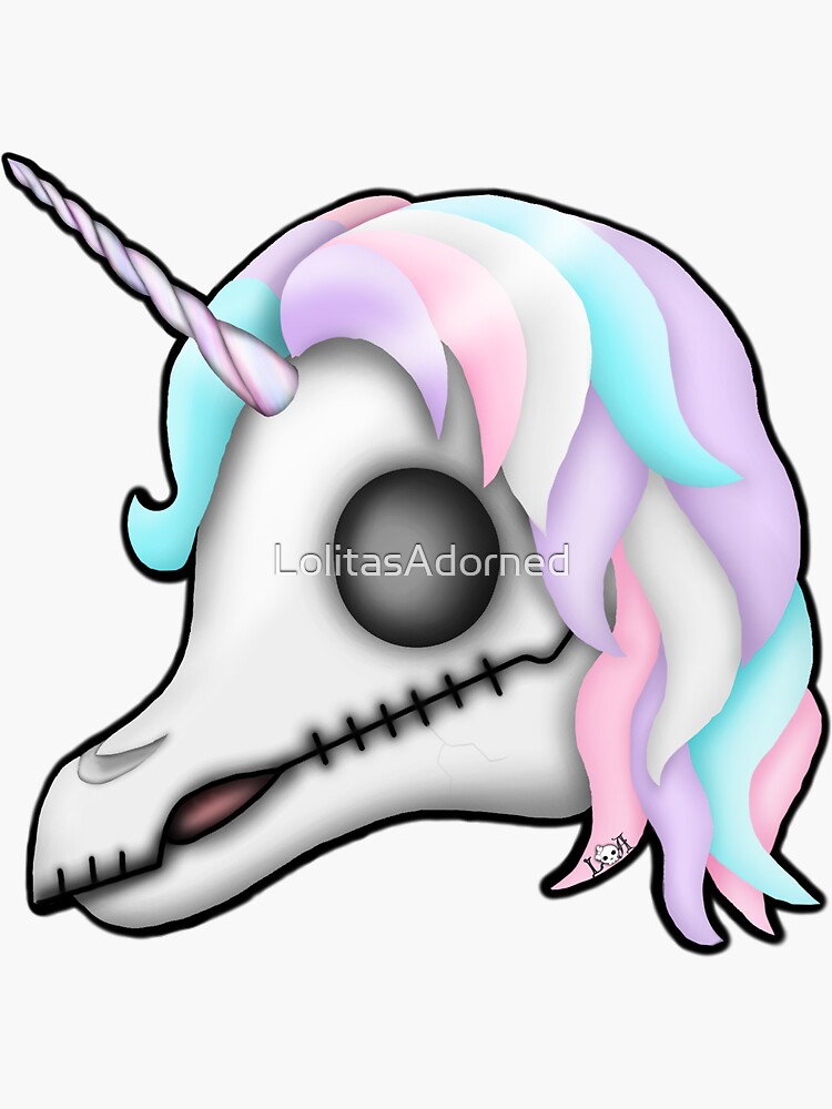 My Little Dead Unicorn | Unicorn Skull | Pastel Rainbow by LolitasAdorned