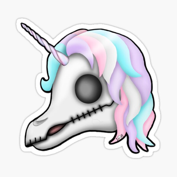 My Little Dead Unicorn | Unicorn Skull | Pastel Rainbow Sticker
